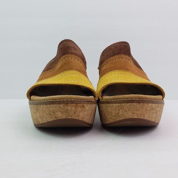 Clarks Aisley Lily Womens Size 8 Brown Suede Slip On Cork Wedge Sandals - Picture 5 of 10